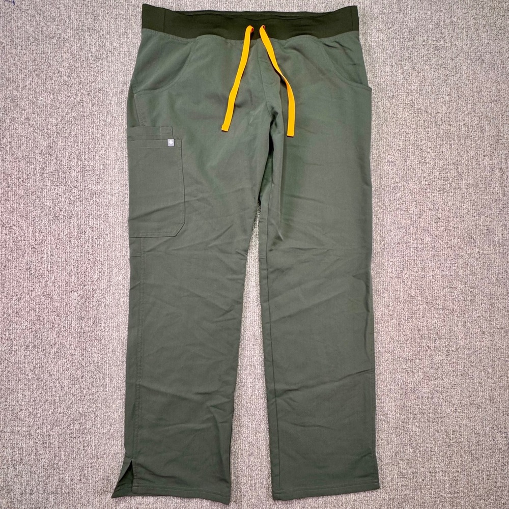 FIGS Kade Cargo Scrub Pants Women's Large Olive Green T21004 Technical EUC
